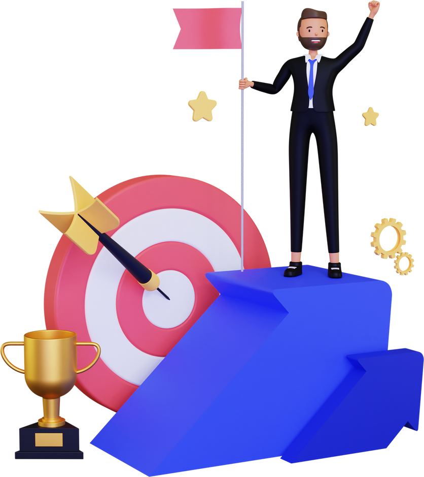 Successful Business Target 3D Illustration