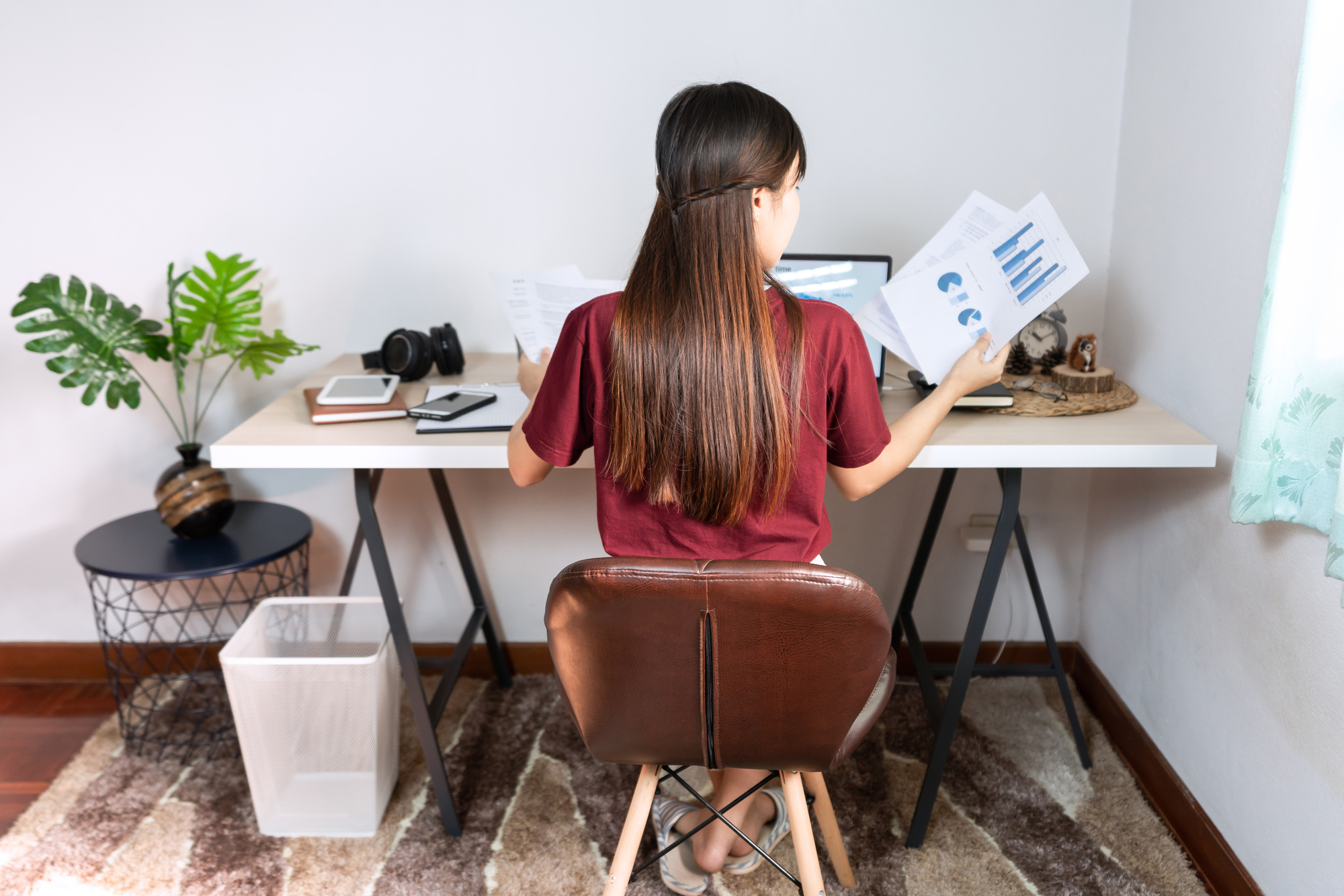 Woman Remote Working at Home