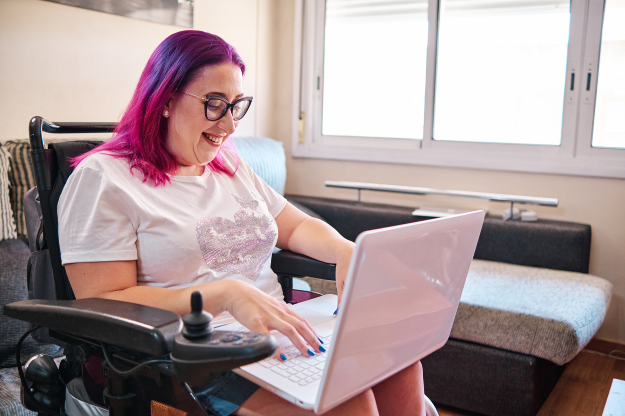 Woman with Disability Working at Home 